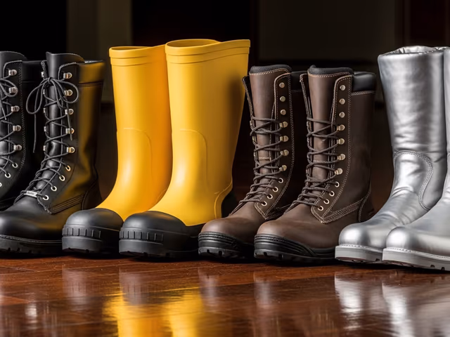 Botas para bomberos de cuero, caucho y aproximación