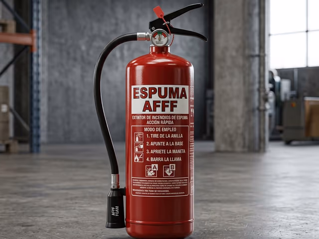 Extintor de espuma AFFF en una nave industrial